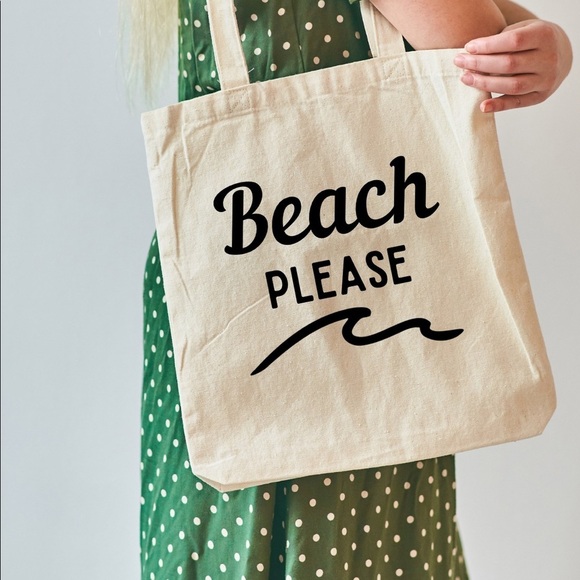 Handmade Beach Please Reusable Tote ♻️​​ - Picture 3 of 9